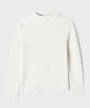 Tee-shirt manches longues chaud finitions froncées fille vue1 - GEMO (ENFANT) - GEMO
