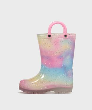 Bottes de pluie bébé fille à paillettes avec anses vue10 - LITTLE LOVE - GEMO