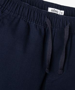 Bermuda cargo regular en coton avec taille ajustable garçon vue7 - GEMO (JUNIOR) - GEMO