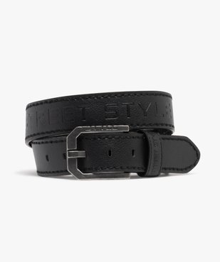 Ceinture en matière grainée avec inscription gravée homme vue2 - GEMO (ACCESS) - GEMO