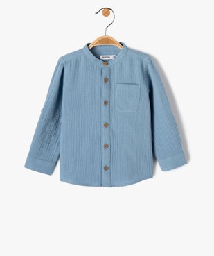 Chemise à manches longues en double gaze de coton bébé garçon vue1 - GEMO(BEBE DEBT) - GEMO