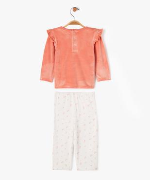 Pyjama en velours 2 pièces avec volants aux épaules bébé fille vue4 - GEMO(BB COUCHE) - GEMO