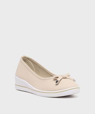 Escarpins femme en toile unis à semelle contrastante vue2 - VALENTINA BALDA - GEMO