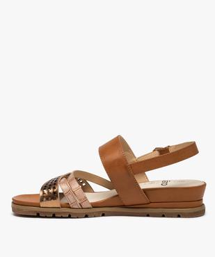 Sandales femme à brides fantaisie ajourées vue3 - GEMO (CASUAL) - GEMO
