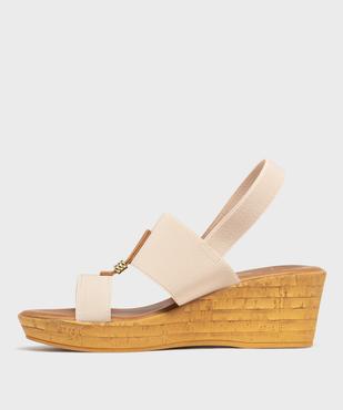 Sandales à talon compensé et brides élastiquées femme vue3 - VALENTINA BALDA - GEMO