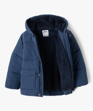 Blouson matelassé à capuche avec doublure sherpa garçon vue2 - GEMO 4G GARCON - GEMO