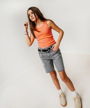 Débardeur court en maille côtelée fille vue5 - GEMO 4G FILLE - GEMO