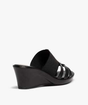Mules femme à talon compensé et brides élastiques vue4 - GEMO(URBAIN) - GEMO
