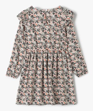 Robe fille fleurie à manches longues et volants - LuluCastagnette vue4 - LULUCASTAGNETTE - GEMO
