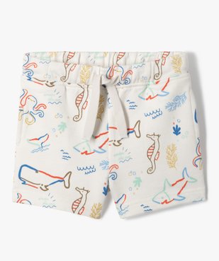 Bermuda bébé garçon en maille à motifs marins vue1 - GEMO(BEBE DEBT) - GEMO
