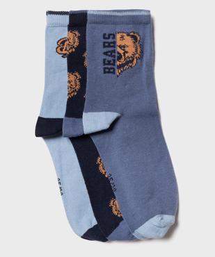 Chaussettes hautes à motifs ours (lot de 3) vue1 - GEMO 4G GARCON - GEMO