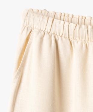 Pantalon large en lin viscose uni fille vue2 - GEMO 4G FILLE - GEMO