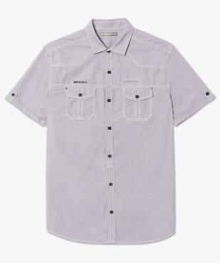Chemise rayée à manches courtes vue4 - GEMO (HOMME) - GEMO