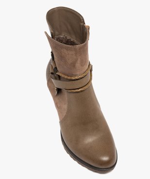 Bottines femme à talon haut et large avec détails fantaisie et à zip vue6 - GEMO(URBAIN) - GEMO