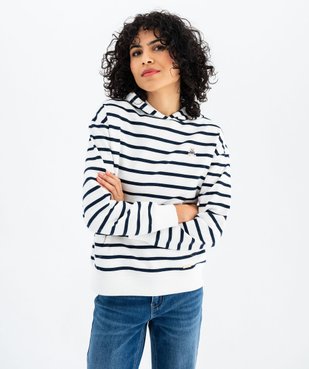 Sweat à capuche rayé femme - LuluCastagnette vue2 - LULUCASTAGNETTE - GEMO