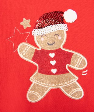 Tee-shirt à manches longues spécial Noël bébé fille vue2 - GEMO(BEBE DEBT) - GEMO