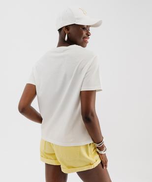 Tee-shirt manches courtes imprimé pailleté femme vue3 - GEMO(FEMME PAP) - GEMO