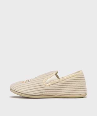 Chaussons pantoufles en velours côtelé fille - LuluCastagnette vue9 - LULU CASTAGNETT - GEMO