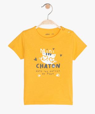 Tee-shirt bébé fille à manches courtes et motif pailleté vue1 - GEMO 4G BEBE - GEMO