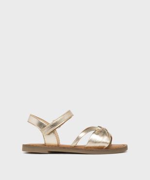 Sandales en cuir brillant avec lanière nouée fille - Lovely Wings vue1 - LOVELY WINGS GEMO FOR GOOD - GEMO