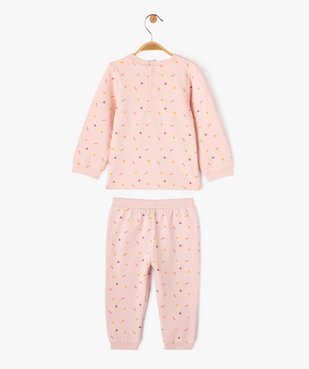 Pyjama 2 pièces en molleton doux et imprimé bébé fille vue4 - GEMO(BB COUCHE) - GEMO