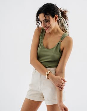 Débardeur en jersey de coton stretch à bretelle bijou femme vue1 - GEMO(FEMME PAP) - GEMO