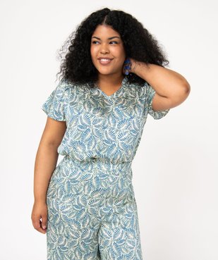 Blouse imprimée à manches courtes femme grande taille vue1 - GEMO (G TAILLE) - GEMO