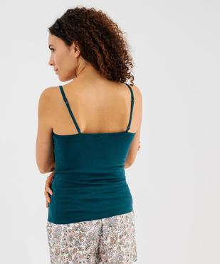 Haut de pyjama à fines bretelles et dentelle femme vue3 - GEMO 4G FEMME - GEMO