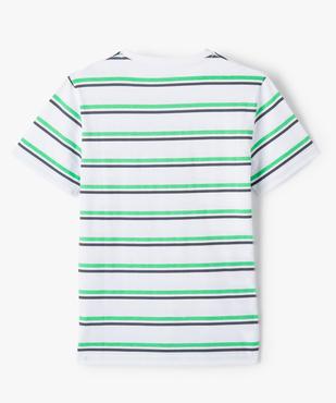 Tee-shirt garçon à rayures avec inscription vue3 - GEMO (JUNIOR) - GEMO