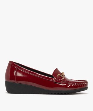 Mocassins femme confort à talon compensé et vernis avec bijou fantaisie vue1 - G'FLEX - GEMO