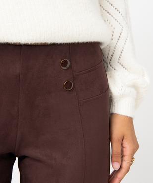 Pantalon femme en suédine avec boutons fantaisie vue2 - GEMO(FEMME PAP) - GEMO