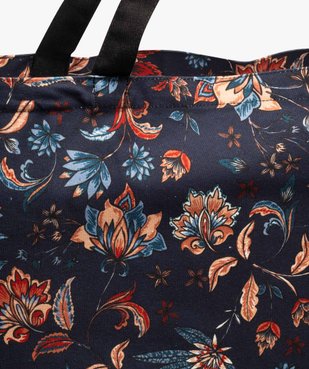 Tote bag en toile à motifs fleuris vue3 - GEMO (ACCESS) - GEMO