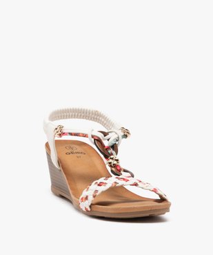 Sandales femme compensées avec bride talon élastique et bijou fantaisie vue2 - VALENTINA BALDA - GEMO