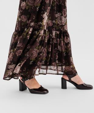 Robe manches longues en voile fleuri look bohème femme vue2 - GEMO 4G FEMME - GEMO