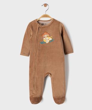 Pyjama en velours ouverture devant à motif renard bébé garçon vue1 - GEMO 4G BEBE - GEMO