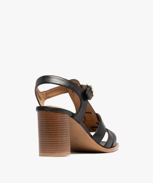 Sandales à brides dessus cuir à talon haut femme - Tanéo vue4 - TANEO - GEMO