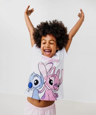 Pyjashort bicolore à motif Stitch et Angel fille - Disney vue1 - LILO & STITCH - GEMO