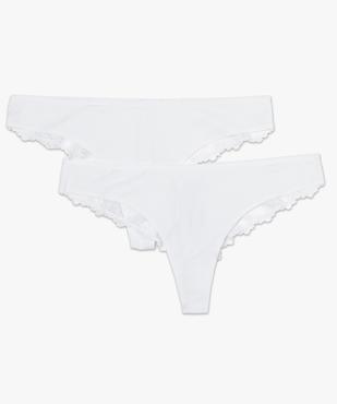 Tanga femme en microfibre et dentelle (lot de 2) vue4 - GEMO(HOMWR FEM) - GEMO