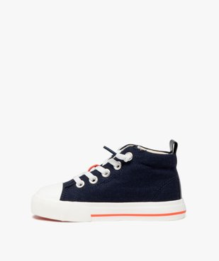 Baskets fille en toile unie style denim avec détails contrastés vue5 - GEMO 4G FILLE - GEMO