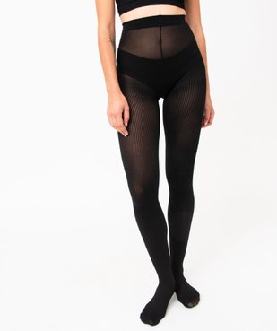 Collant fantaisie en maille côtelée femme - Dim Style  vue2 - DIM - GEMO