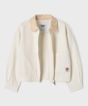 Veste zippée en toile de coton fille vue2 - GEMO 4G FILLE - GEMO