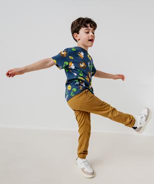 Pantalon en coton coupe jogger garçon vue1 - GEMO (ENFANT) - GEMO