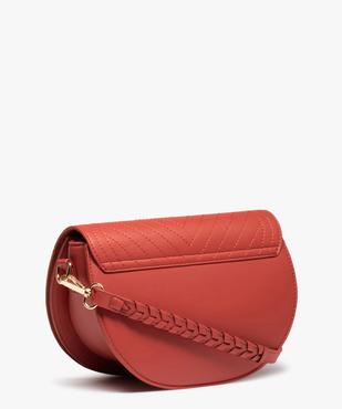 Sac femme forme besace avec surpiqûres sur le rabat vue2 - GEMO (ACCESS) - GEMO