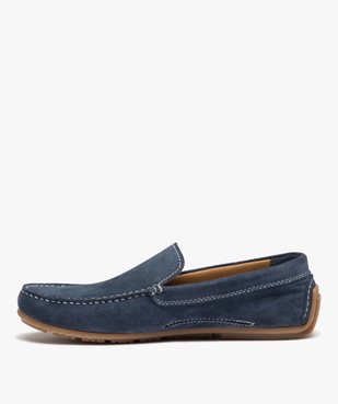 Mocassins homme unis en cuir velours vue3 - URBAN STEPS GEMO FOR GOOD - GEMO