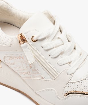 Baskets femme à talon compensé et à zip avec bout amande vue6 - VALENTINA BALDA - GEMO