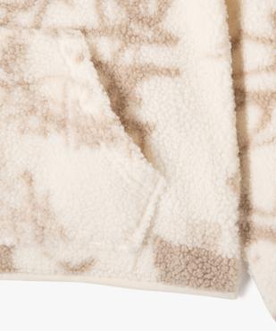 Sweat à capuche en sherpa avec inscriptions graffitis garçon vue3 - GEMO (JUNIOR) - GEMO