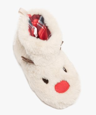 Chaussons bébé Noël boots en forme de cerf à nez rouge vue5 - GEMO (ENFANT) - GEMO