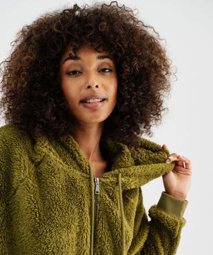 Veste d'intérieur à capuche en fourrure imitation femme vue3 - GEMO(HOMWR FEM) - GEMO