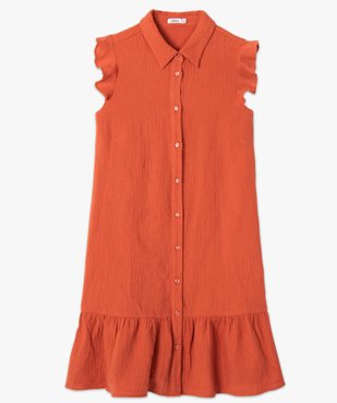 Robe femme en gaze de coton à col chemise vue4 - GEMO(FEMME PAP) - GEMO
