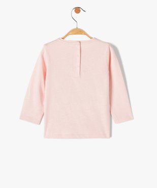 Tee-shirt bébé fille à manches longues avec motif et message vue3 - GEMO(BEBE DEBT) - GEMO